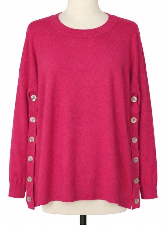 Boden Sweaters - Boden Pink Wool Cashmere Blend Side Button Sweater Large Soft Luxury Knit